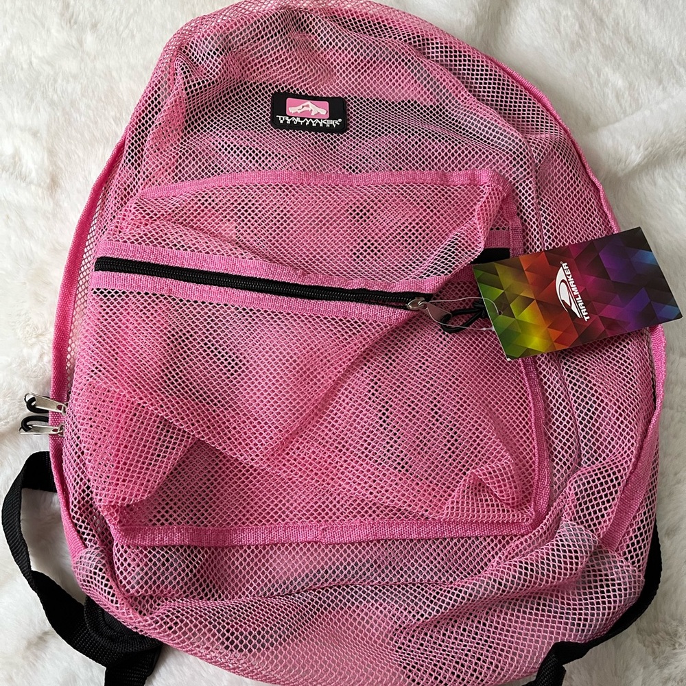 Pink Mesh Backpack